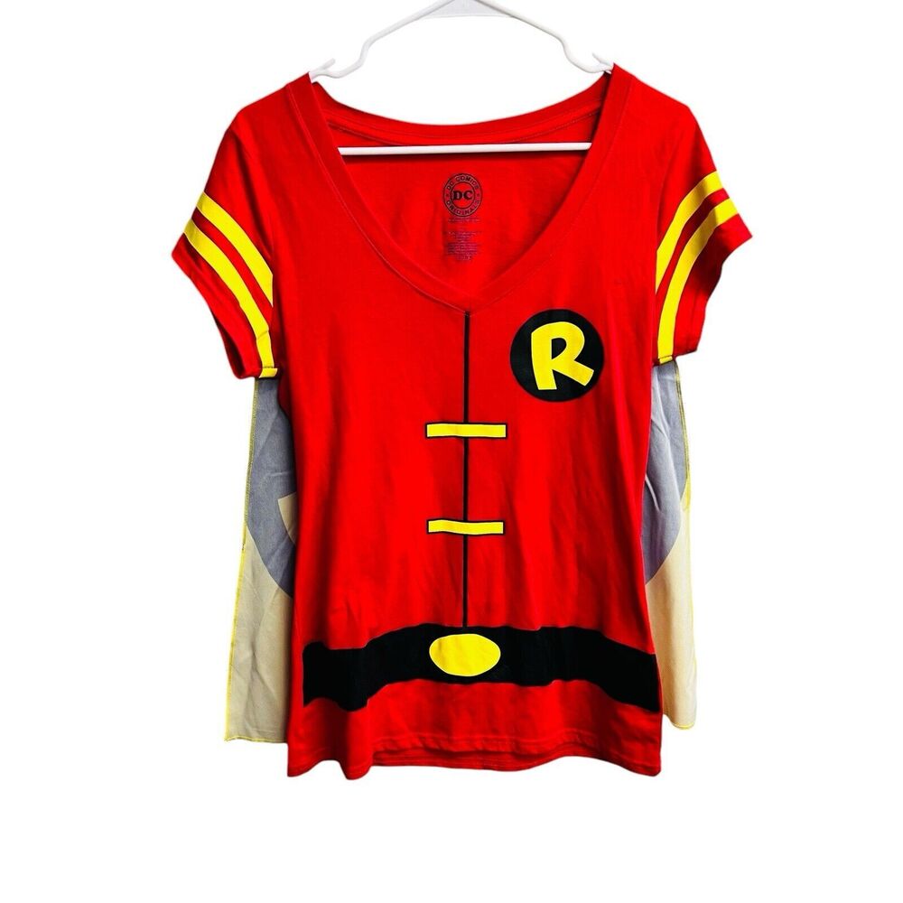 Robin Women's V-Neck Caped Costume T-Shirt Juniors XL